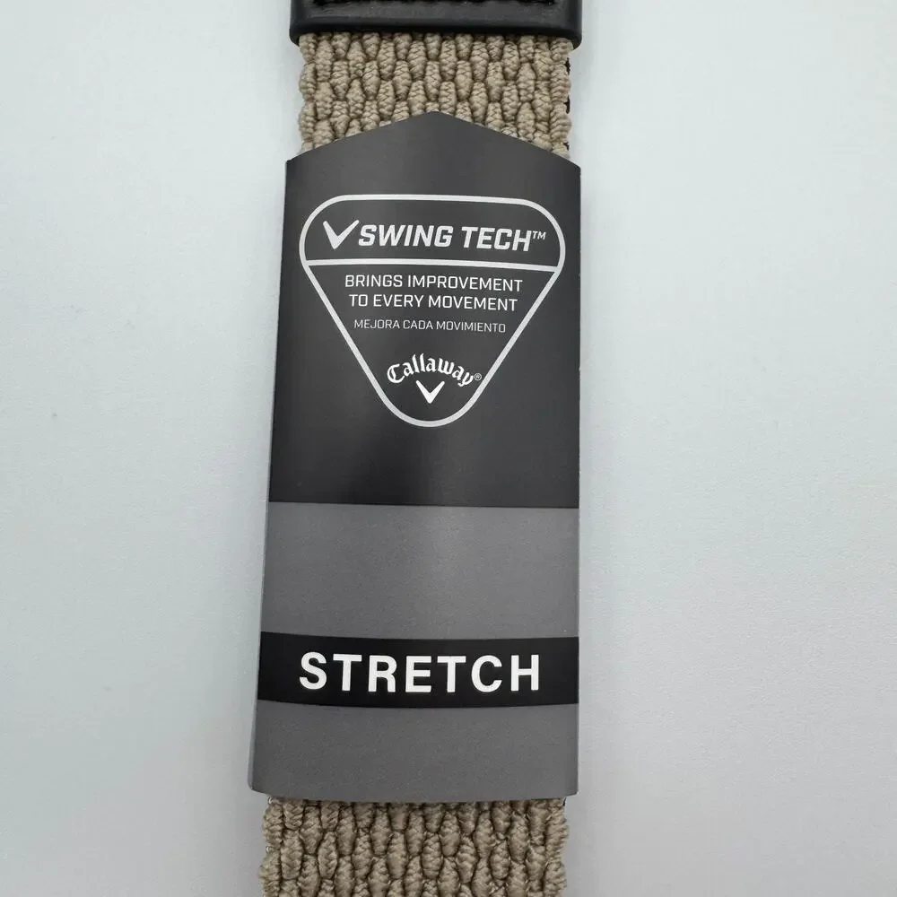 Callaway Swing Tech Reversible Belt Braided Khaki/Black Stretch XL 42-44 NWT